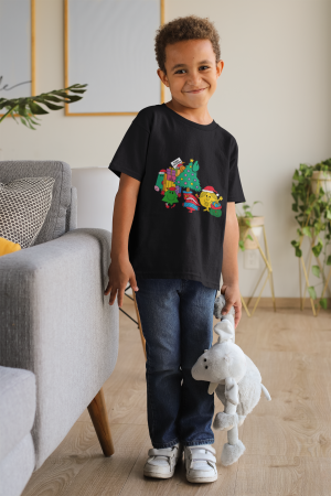 Colectia de Craciun - Tricou 100% bumbac unisex pentru copii Colectia Craciun – Modele pentru Baieti si Fete cu Grinch, Christmas si Personaje de Sarbatori