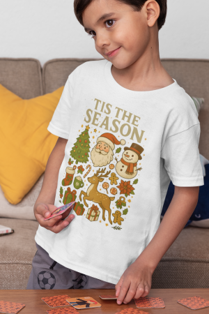 Tricouri copii - Tricou 100% bumbac unisex pentru copii Colectia Craciun – Modele pentru Baieti si Fete cu Grinch, Christmas si Personaje de Sarbatori