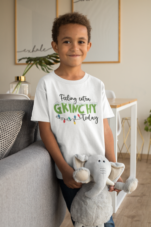 Colectia de Craciun - Tricou 100% bumbac unisex pentru copii Colectia Craciun – Modele pentru Baieti si Fete cu Grinch, Christmas si Personaje de Sarbatori