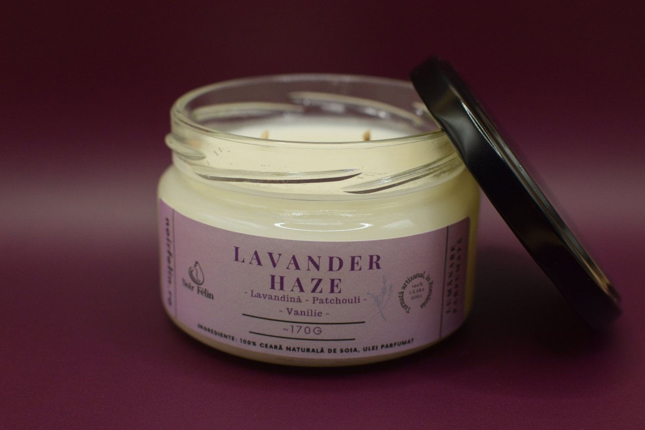 Lumanare parfumata soia Lavander Haze - Lavandina, Patchouli, Vanilie, ceara naturala, handmade [3]