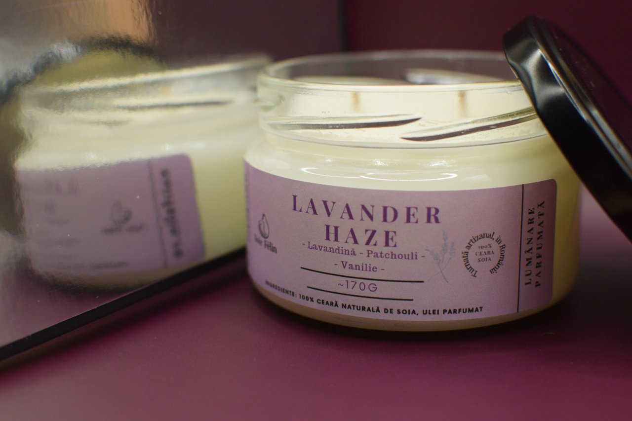 Lumanare parfumata soia Lavander Haze - Lavandina, Patchouli, Vanilie, ceara naturala, handmade [5]
