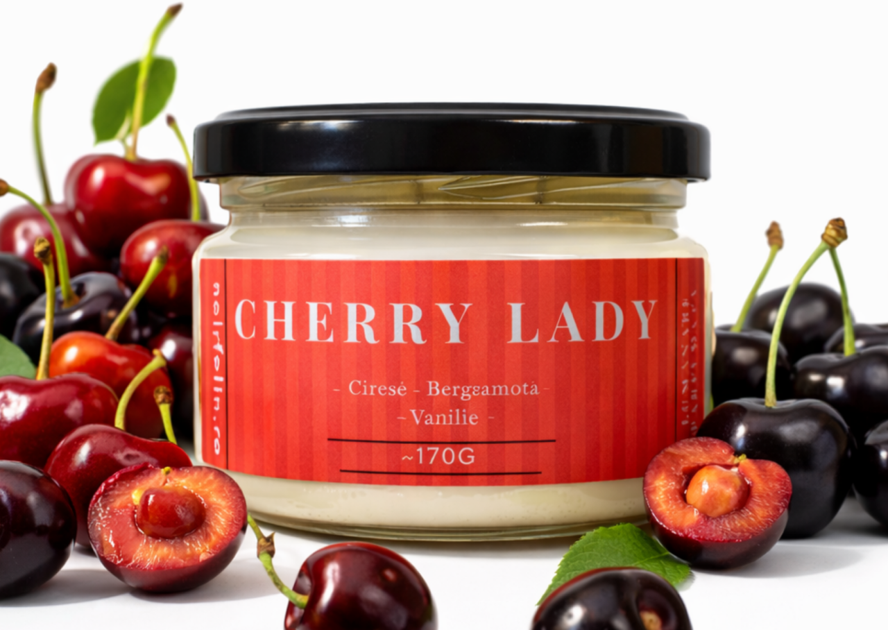 Lumanare parfumata soia Cherry Lady - Cirese, Bergamota, Vanilie, ceara naturala, handmade [2]