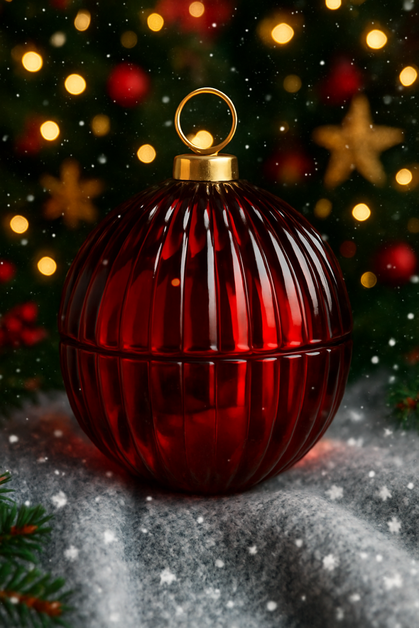 Lumanare parfumata soia Craciun cu aroma de Mar si Scortisoara, Brad de Craciun sau Lemn in Soba (Iarna pe Ulita) din ceara naturala de soia, handmade - Noir Felin [2]