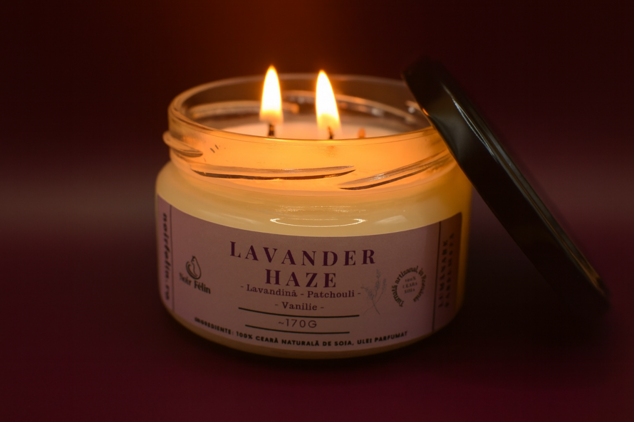 Lumanare parfumata soia Lavander Haze - Lavandina, Patchouli, Vanilie, ceara naturala, handmade [1]