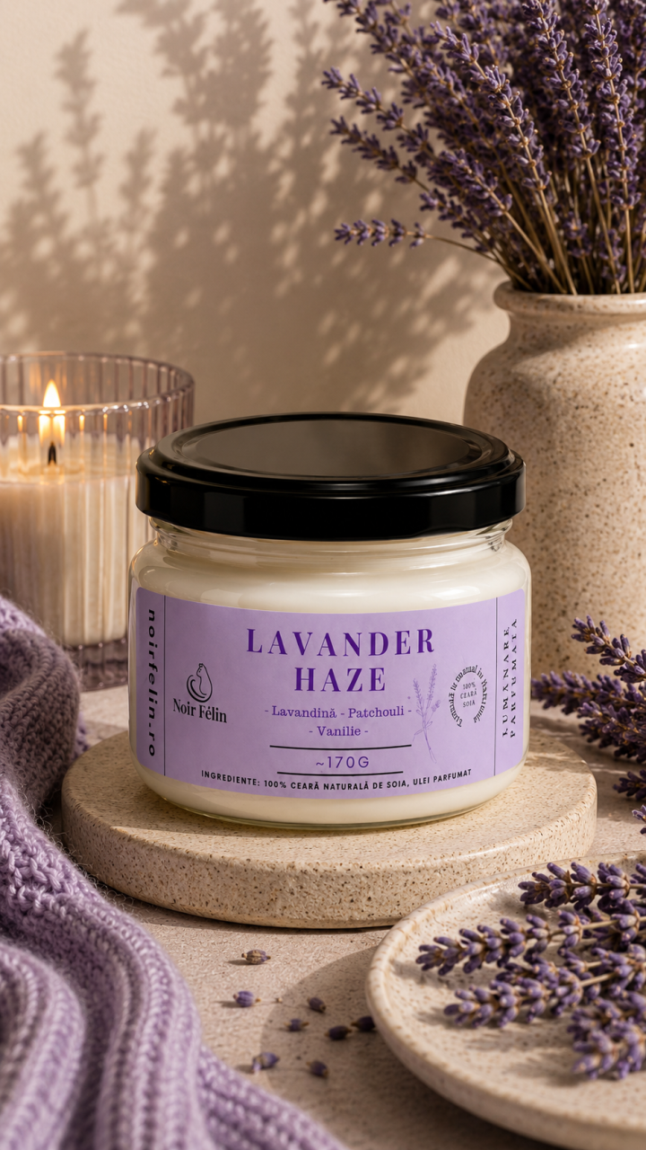 Lumanare parfumata soia Lavander Haze - Lavandina, Patchouli, Vanilie, ceara naturala, handmade [2]