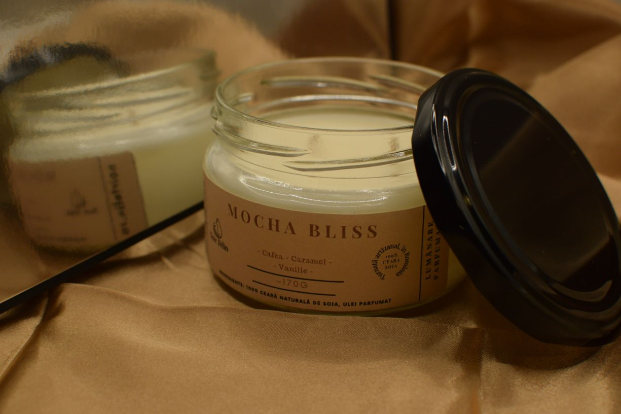Lumanare parfumata soia Mocha Bliss - Cafea, Caramel, Vanilie, ceara naturala, handmade [4]