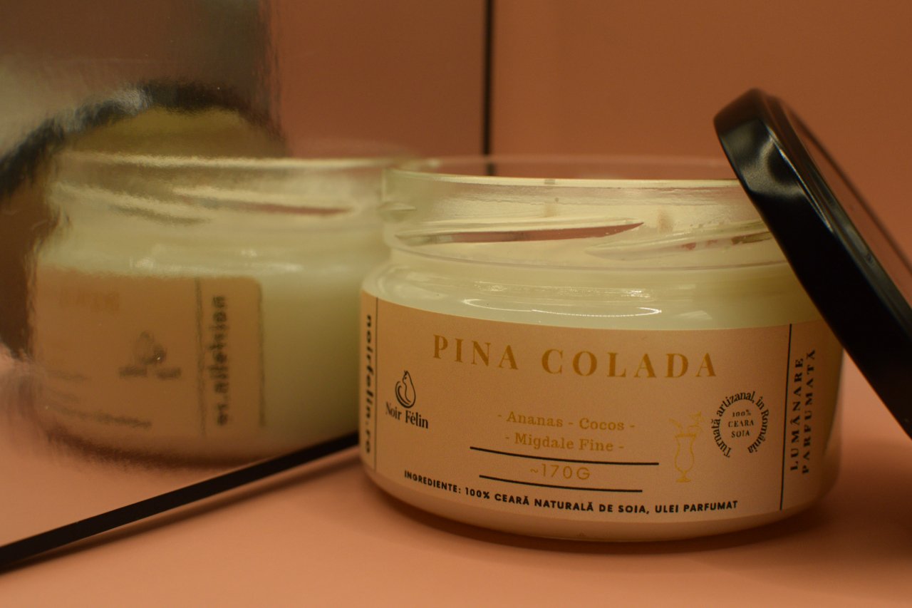 Lumanare parfumata soia Pina Colada - Ananas, Cocos, Migdale Fine, ceara naturala, handmade [5]