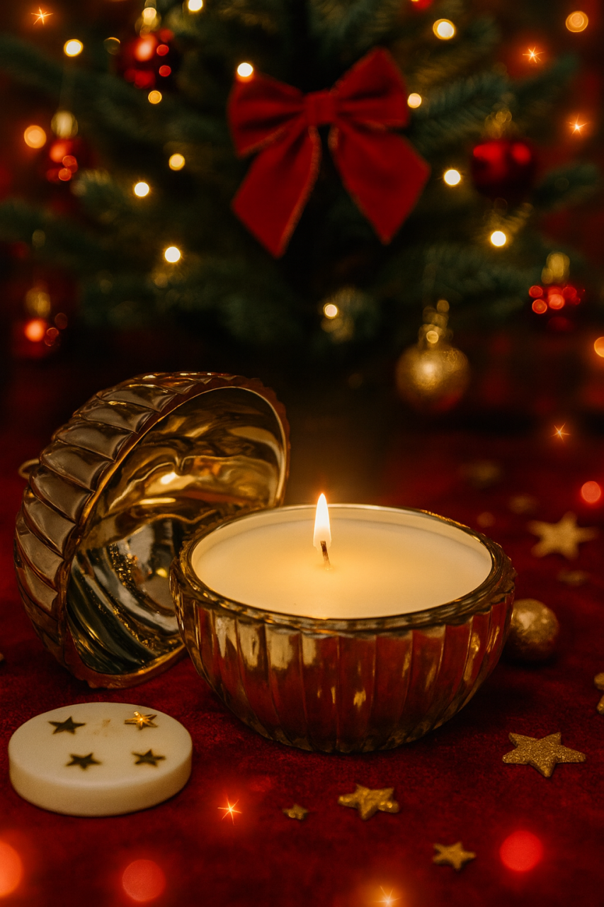 Set lumanari parfumate soia handmade de Craciun in glob de sticla cu arome de Mar si Scortisoara, Brad de Craciun sau Lemn in Soba (Iarna pe Ulita), Cadou de Craciun - Noir Felin [7]