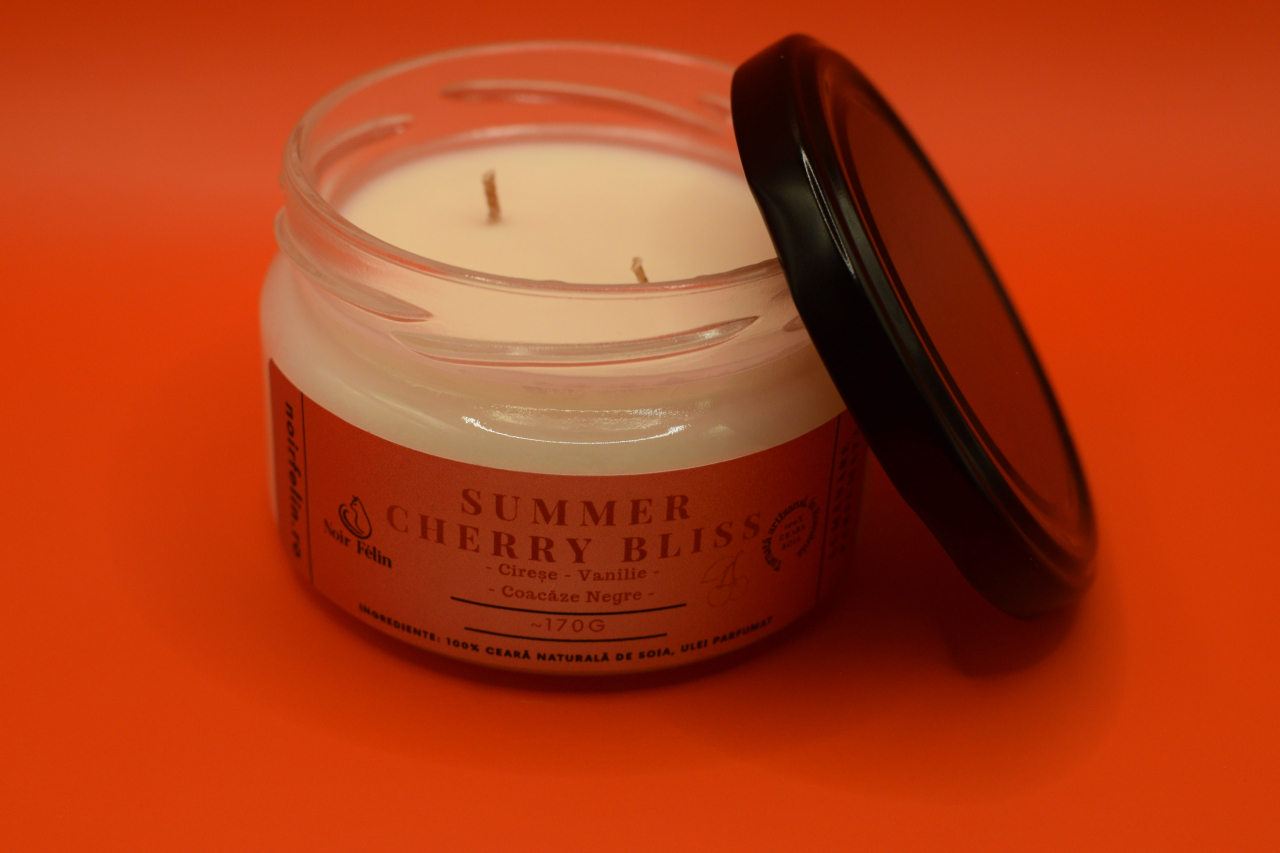 Lumanare parfumata soia Summer Cherry Bliss - Cirese, Vanilie, Coacaze Negre, ceara naturala, handmade [4]