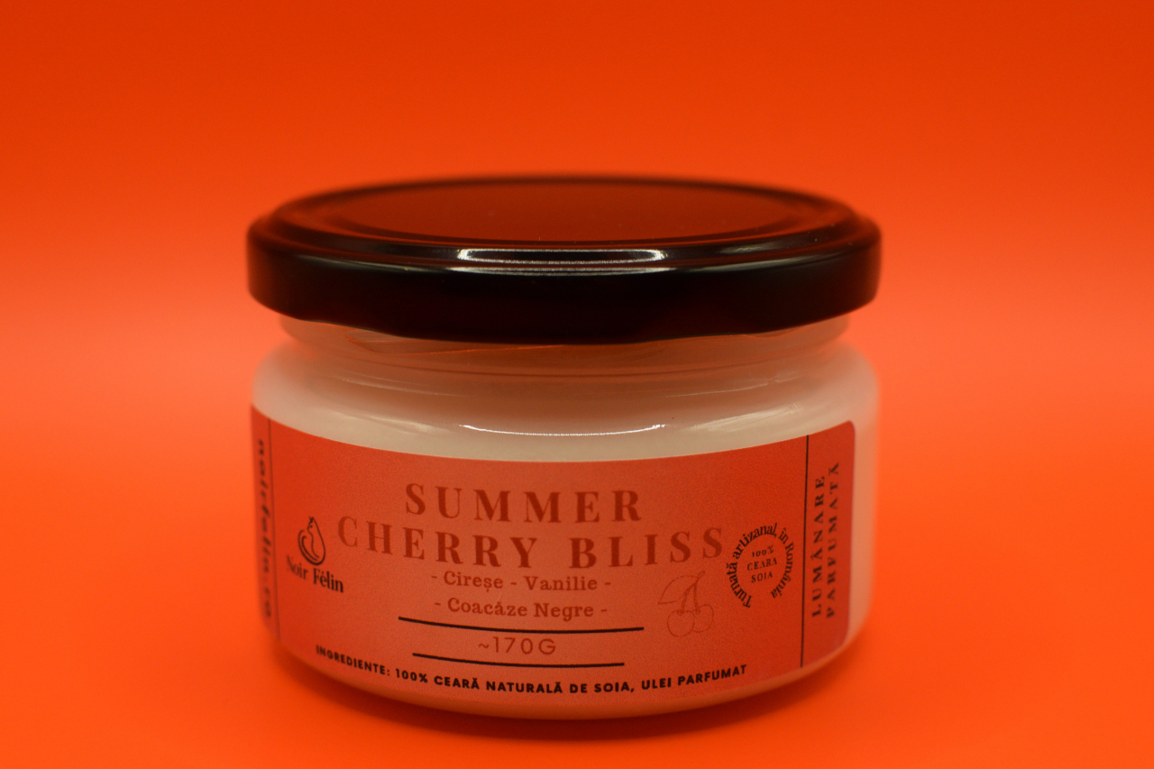 Lumanare parfumata soia Summer Cherry Bliss - Cirese, Vanilie, Coacaze Negre, ceara naturala, handmade [2]