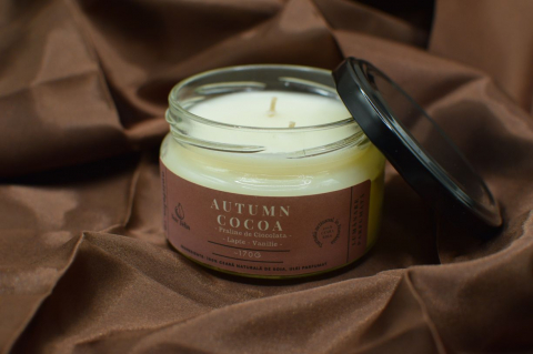 Lumanare parfumata soia Autumn Cocoa - Praline de Ciocolata, Lapte, Vanilie, ceara naturala, handmade [2]