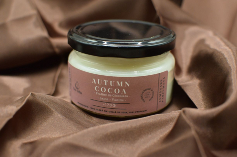 Lumanare parfumata soia Autumn Cocoa - Praline de Ciocolata, Lapte, Vanilie, ceara naturala, handmade [1]