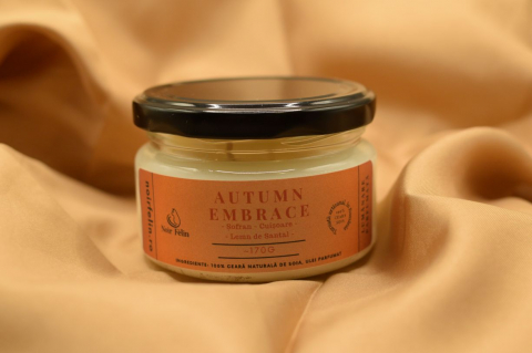 Lumanare parfumata soia Autumn Embrace - Sofran, Cuisoare, Lemn de Santal, ceara naturala, handmade [1]