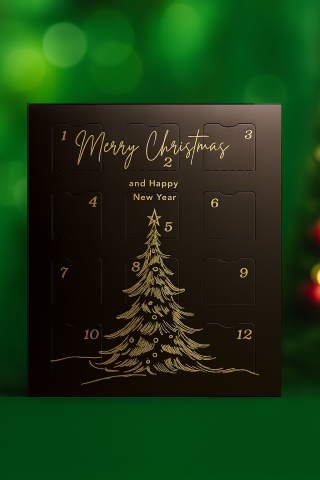 Craciun - Calendar Advent Handmade 12 Zile cu Lumânări Parfumate din Ceară de Soia Naturală – Cadou de Crăciun