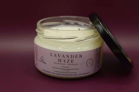 Lumanare parfumata soia Lavander Haze - Lavandina, Patchouli, Vanilie, ceara naturala, handmade [2]