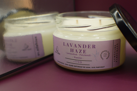 Lumanare parfumata soia Lavander Haze - Lavandina, Patchouli, Vanilie, ceara naturala, handmade [4]