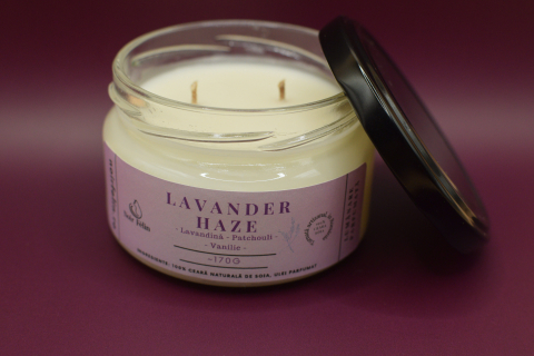 Lumanare parfumata soia Lavander Haze - Lavandina, Patchouli, Vanilie, ceara naturala, handmade [3]