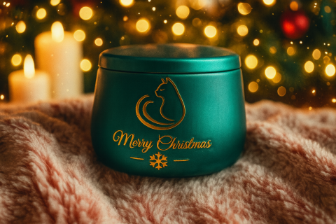 Lumanare parfumata soia Craciun cu aroma de Ciocolata cu Menta, Cozonac sau de Bomboane de Craciun din ceara naturala de soia, handmade - Noir Felin [2]