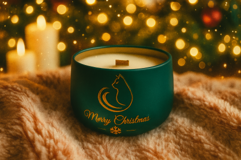 Craciun - Lumanare parfumata soia Craciun cu aroma de Ciocolata cu Menta, Cozonac sau de Bomboane de Craciun din ceara naturala de soia, handmade - Noir Felin