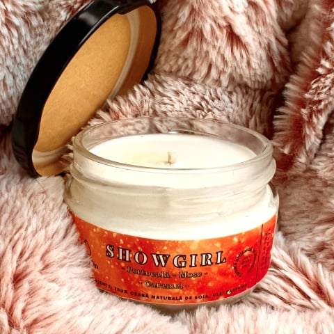 Lumânări Colecția Clasică - lumanare-parfumata-soia-showgirl-portocală-mosc-caramel-ceara-naturala-handmade