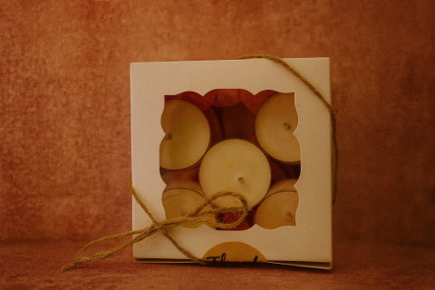 Licurici - Lumanari parfumate soia Peach Karma - Cardamom, Piersica, Turmeric, ceara naturala, handmade