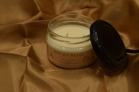Lumanare parfumata soia Mocha Bliss - Cafea, Caramel, Vanilie, ceara naturala, handmade [2]