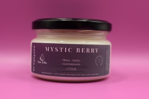 Lumânări Colecția Clasică - Lumanare parfumata soia Mystic Berry - Mure, Dafin, Lacramioara, ceara naturala, handmade