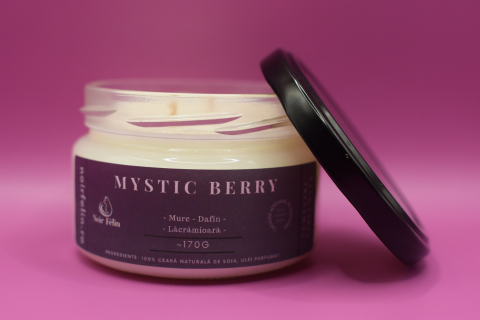 Lumanare parfumata soia Mystic Berry - Mure, Dafin, Lacramioara, ceara naturala, handmade [1]