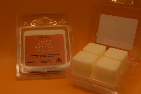 Wax Melt soia Peach Karma - Cardamom, Piersica, Turmeric, ceara naturala, handmade [1]