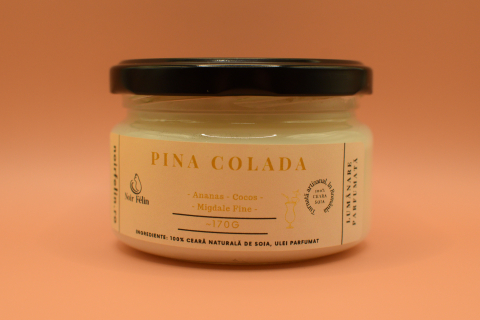 Lumanare parfumata soia Pina Colada - Ananas, Cocos, Migdale Fine, ceara naturala, handmade [1]