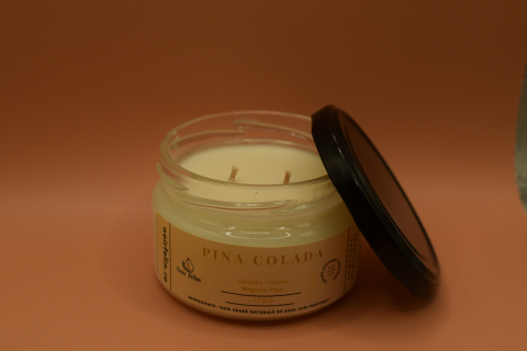 Lumanare parfumata soia Pina Colada - Ananas, Cocos, Migdale Fine, ceara naturala, handmade [3]