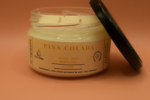 Lumanare parfumata soia Pina Colada - Ananas, Cocos, Migdale Fine, ceara naturala, handmade [2]