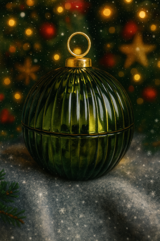 Set lumanari parfumate soia handmade de Craciun in glob de sticla cu arome de Mar si Scortisoara, Brad de Craciun sau Lemn in Soba (Iarna pe Ulita), Cadou de Craciun - Noir Felin [3]