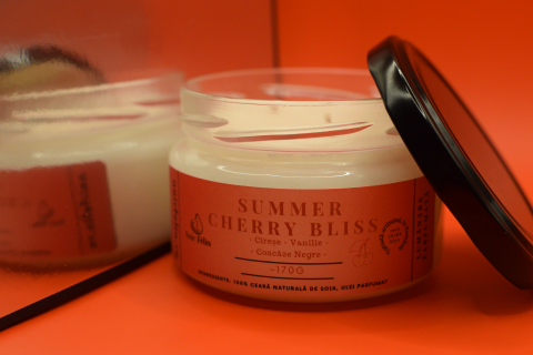 Lumanare parfumata soia Summer Cherry Bliss - Cirese, Vanilie, Coacaze Negre, ceara naturala, handmade [4]