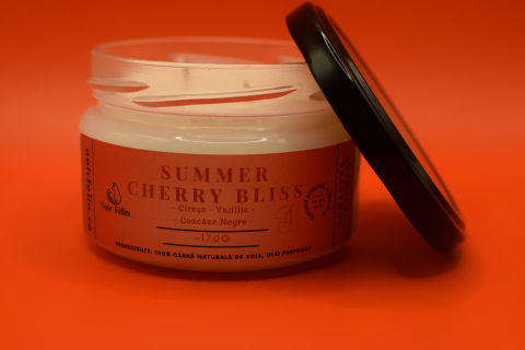 Lumanare parfumata soia Summer Cherry Bliss - Cirese, Vanilie, Coacaze Negre, ceara naturala, handmade [2]