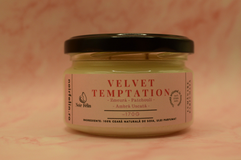 Lumanare parfumata soia Velvet Temptation - Zmeura, Patchouli, Ambra Usacata, ceara naturala, handmade [1]