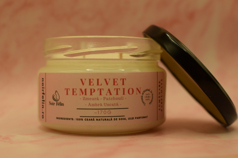 Lumanare parfumata soia Velvet Temptation - Zmeura, Patchouli, Ambra Usacata, ceara naturala, handmade [2]