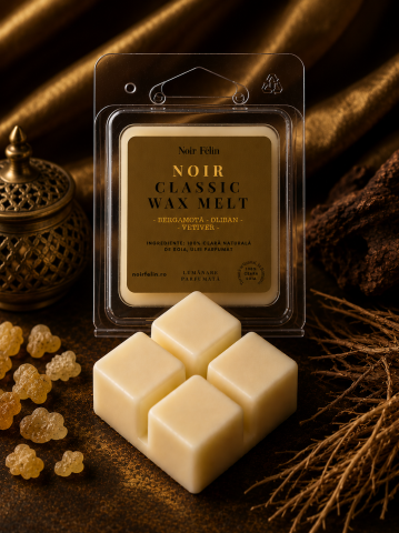 Toate Produsele - Wax Melt soia Noir Classic - Bergamota, Oliban, Vetiver, ceara naturala, handmade