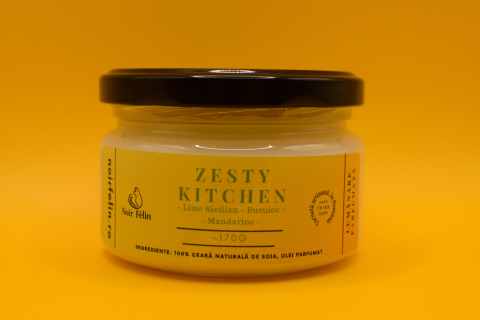 Lumanare parfumata soia Zesty Kitchen - Lime Sicilian, Busuioc, Mandarine, ceara naturala, handmade [2]