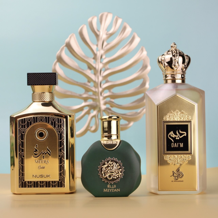 Pachet 3 parfumuri arabesti Lattafa Meydan Meera Gold Daim [2]