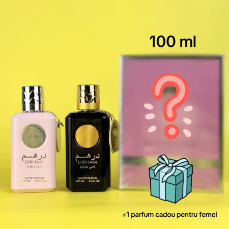 Seturi Parfumuri - Pachet 3 Parfumuri: Dirham Wardi + Dirham Gold + Cadou