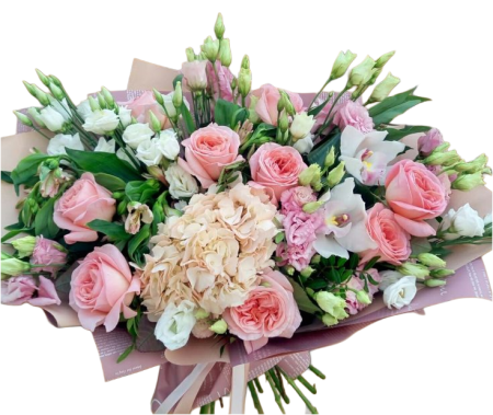 Mix - Buchet sezonier alb roz pastel