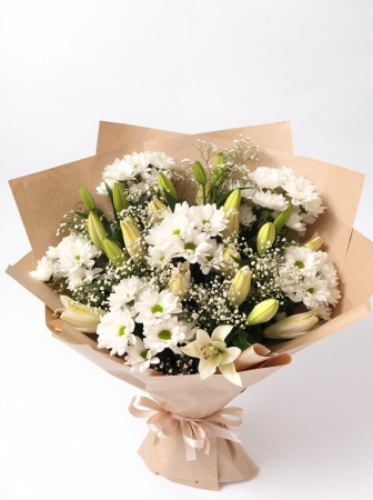 Imperial - Buchet crini imperiali crizanteme gypsophila