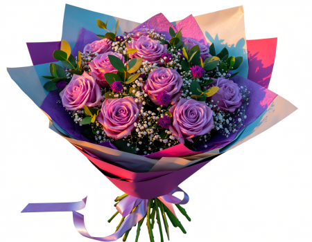Buchete de 25 de trandafiri - Buchet de 25 trandafiri mov