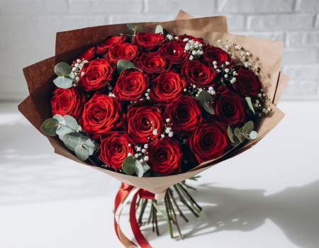 Buchete de 25 de trandafiri - Buchet de 25 trandafiri roșii