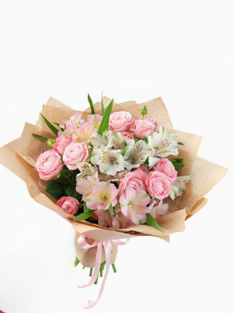 Love - Buchet mini trandafiri și alstroemeria