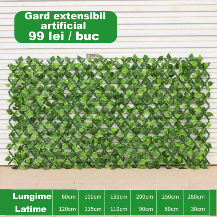 Gard extensibil artificial des, verde inchis [3]