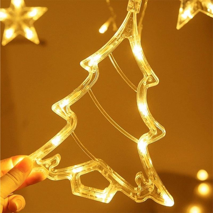 Instalatie brazi si stelute craciun lumina calda [3]