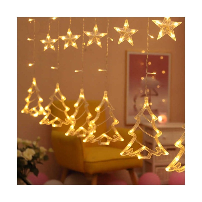 Instalatie brazi si stelute craciun lumina calda [2]