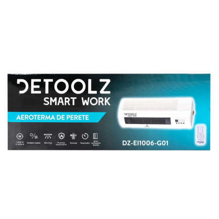 Aeroterma de perete cu afisaj LED si termostat Detoolz, 2KW, 2 trepte de putere [5]